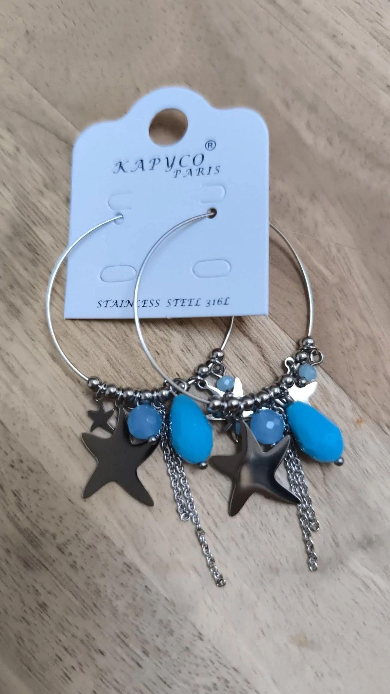 Jolie boucles d oreilles kapyco acier acrylique